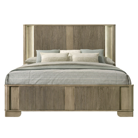 Lakkari Antique Oak Queen Bed - Ornate Home