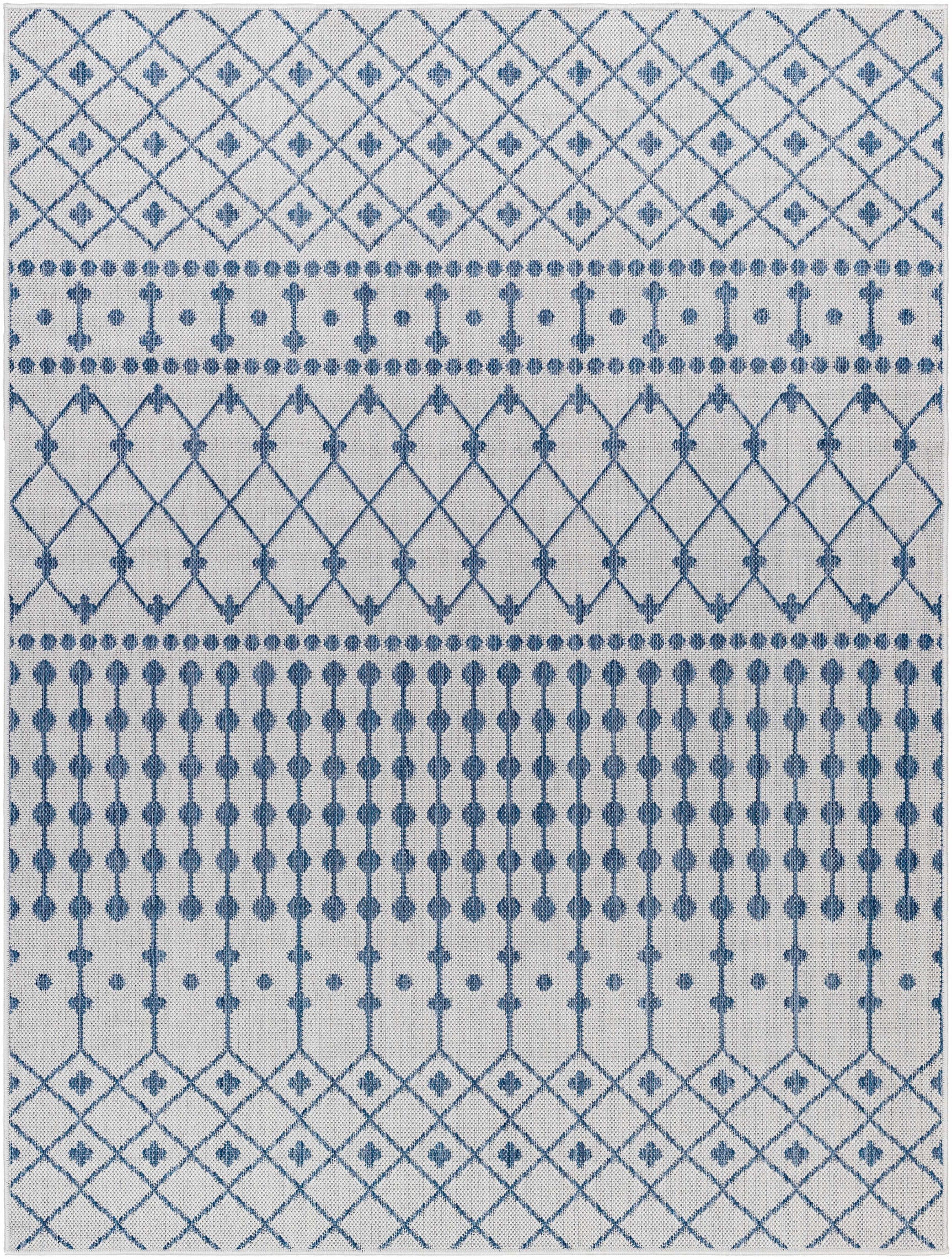 Lali Blue & Gray Outdoor Area Rug - Clearance - Ornate Home