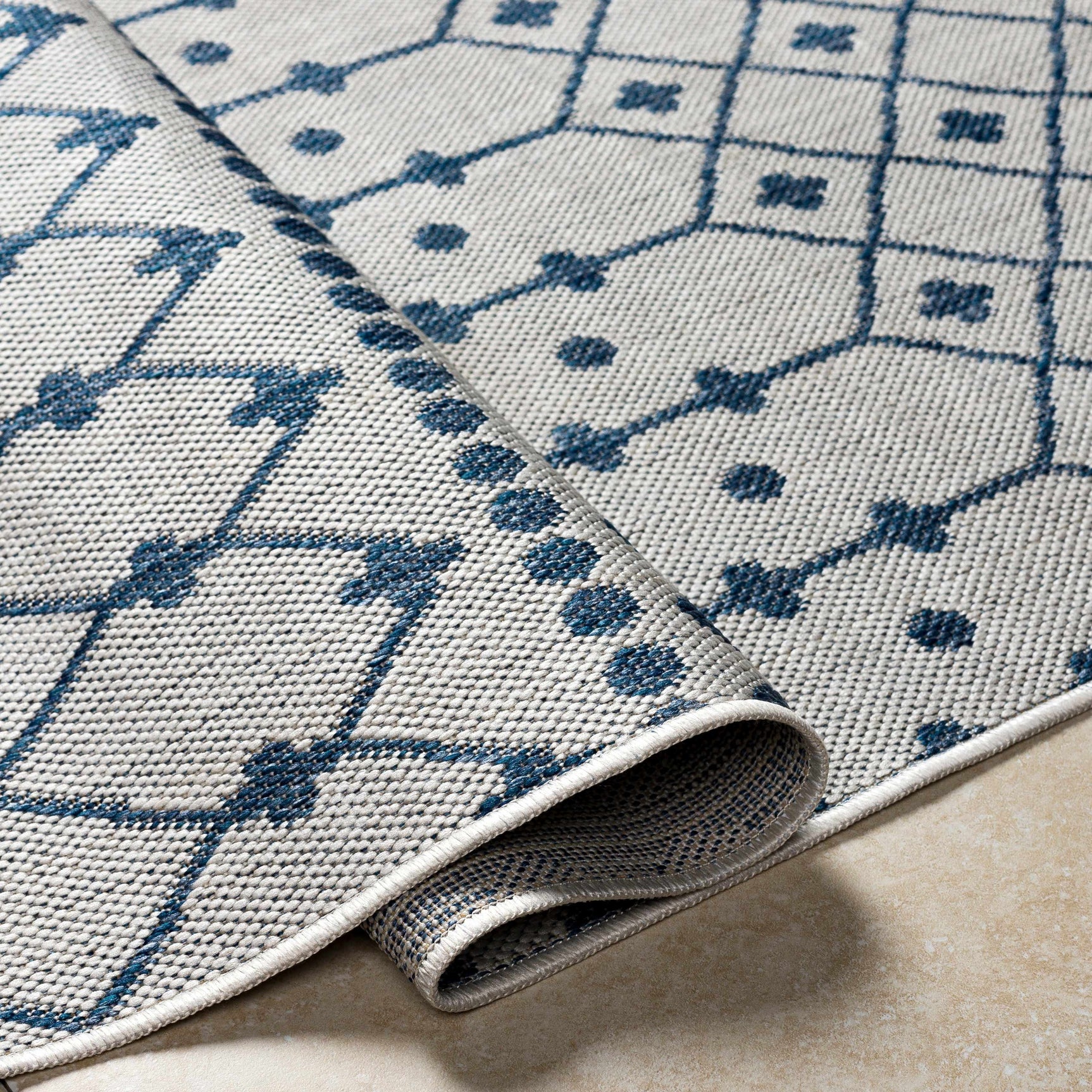 Lali Blue & Gray Outdoor Area Rug - Clearance - Ornate Home