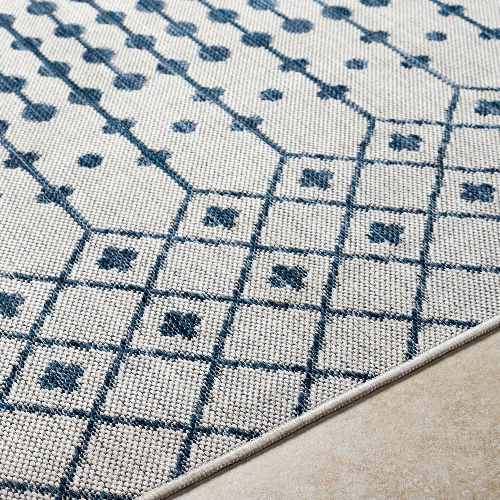 Lali Blue & Gray Outdoor Area Rug - Clearance - Ornate Home