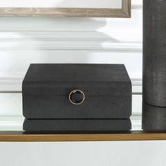 Lalique Black Shagreen Box - Ornate Home