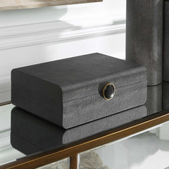Lalique Black Shagreen Box - Ornate Home