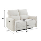 Lalisa Cream Power Motion Loveseat - Ornate Home