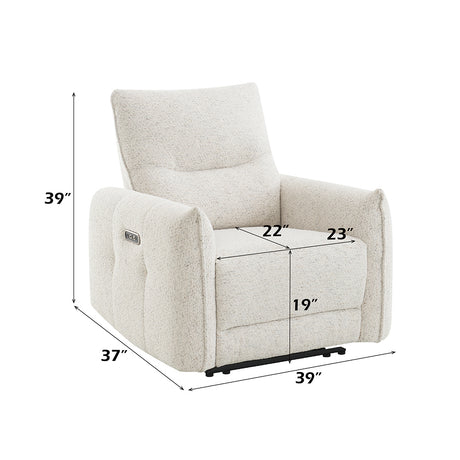 Lalisa Cream Power Motion Recliner - Ornate Home