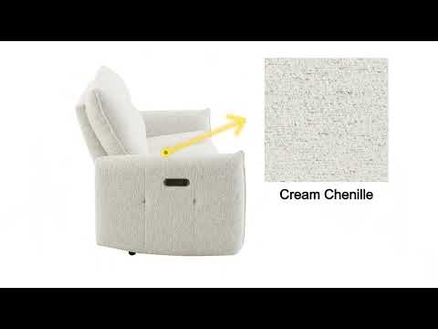 Lalisa Cream Power Motion Recliner - Ornate Home