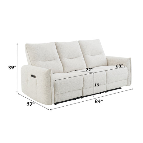 Lalisa Cream Power Motion Sofa - Ornate Home
