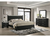 Lamar Black King Panel Bed - Ornate Home