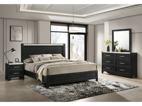 Lamar Black Queen Panel Bed - Ornate Home