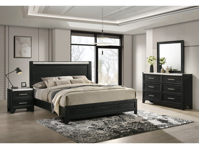 Lamar Black Queen Panel Bed - Ornate Home