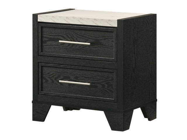 Lamar Black/White Nightstand - Ornate Home