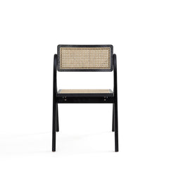 Lambinet Folding Dining Chair in Black and Natural Cane (set of 2) - Ornate Home