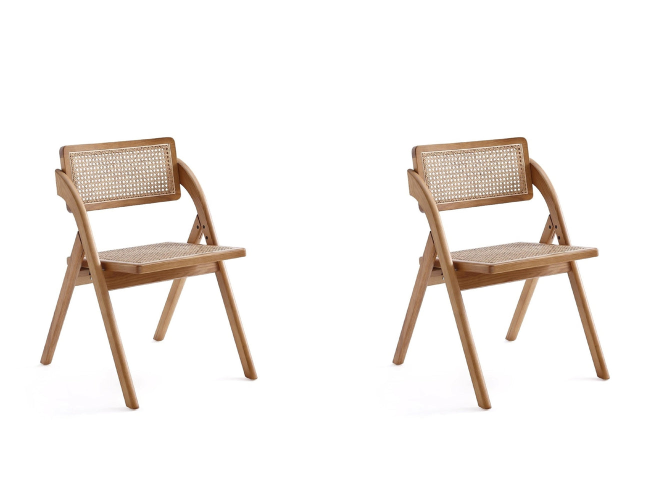 Lambinet Folding Dining Chair in Nature Cane (set of 2) - Ornate Home