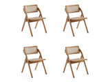 Lambinet Folding Dining Chair in Nature Cane (set of 4) - Ornate Home