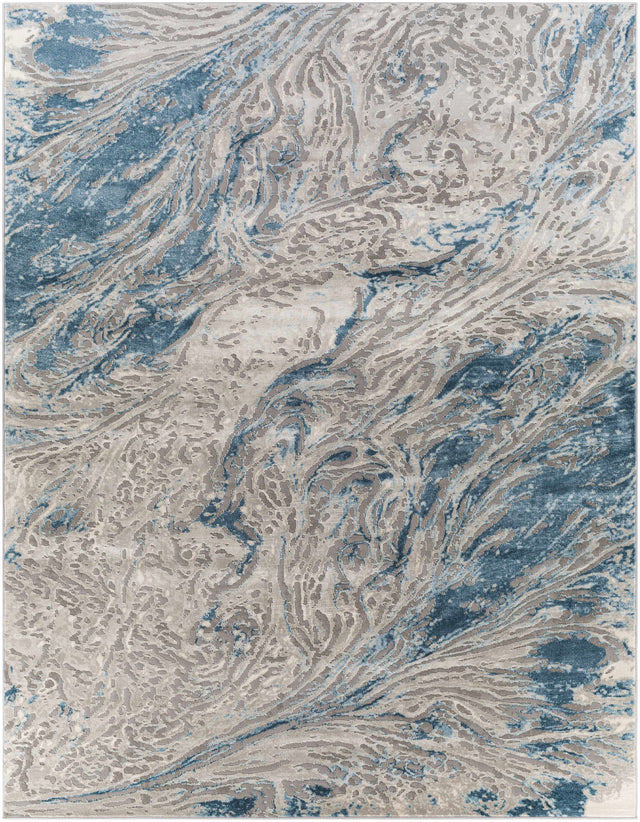 Lambton Blue Marble Area Rug - Clearance - Ornate Home