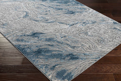 Lambton Blue Marble Area Rug - Clearance - Ornate Home