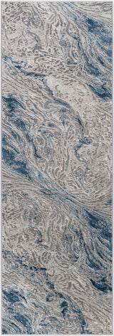 Lambton Blue Marble Area Rug - Clearance - Ornate Home