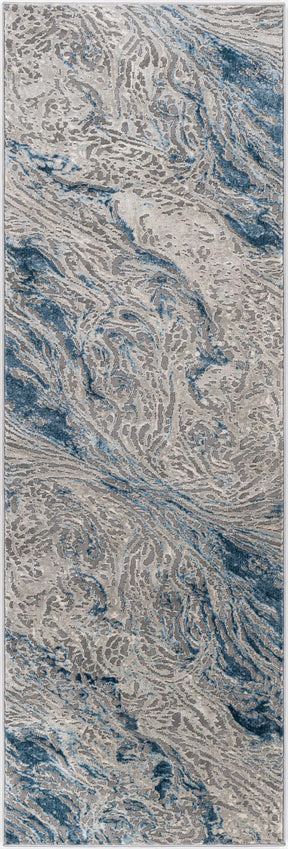 Lambton Blue Marble Area Rug - Clearance - Ornate Home
