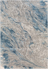Lambton Blue Marble Area Rug - Clearance - Ornate Home