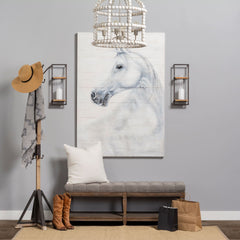 Lamda Black/Light Brown Metal and Wood Coat Rack - Ornate Home