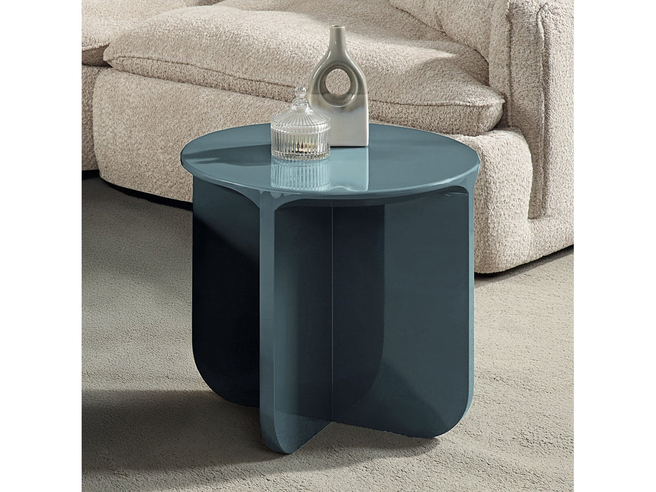 Lamond Teal High Gloss End Table - Ornate Home