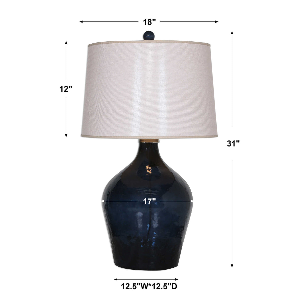 Lamone Blue Glass Lamp - Ornate Home