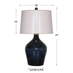 Lamone Blue Glass Lamp - Ornate Home