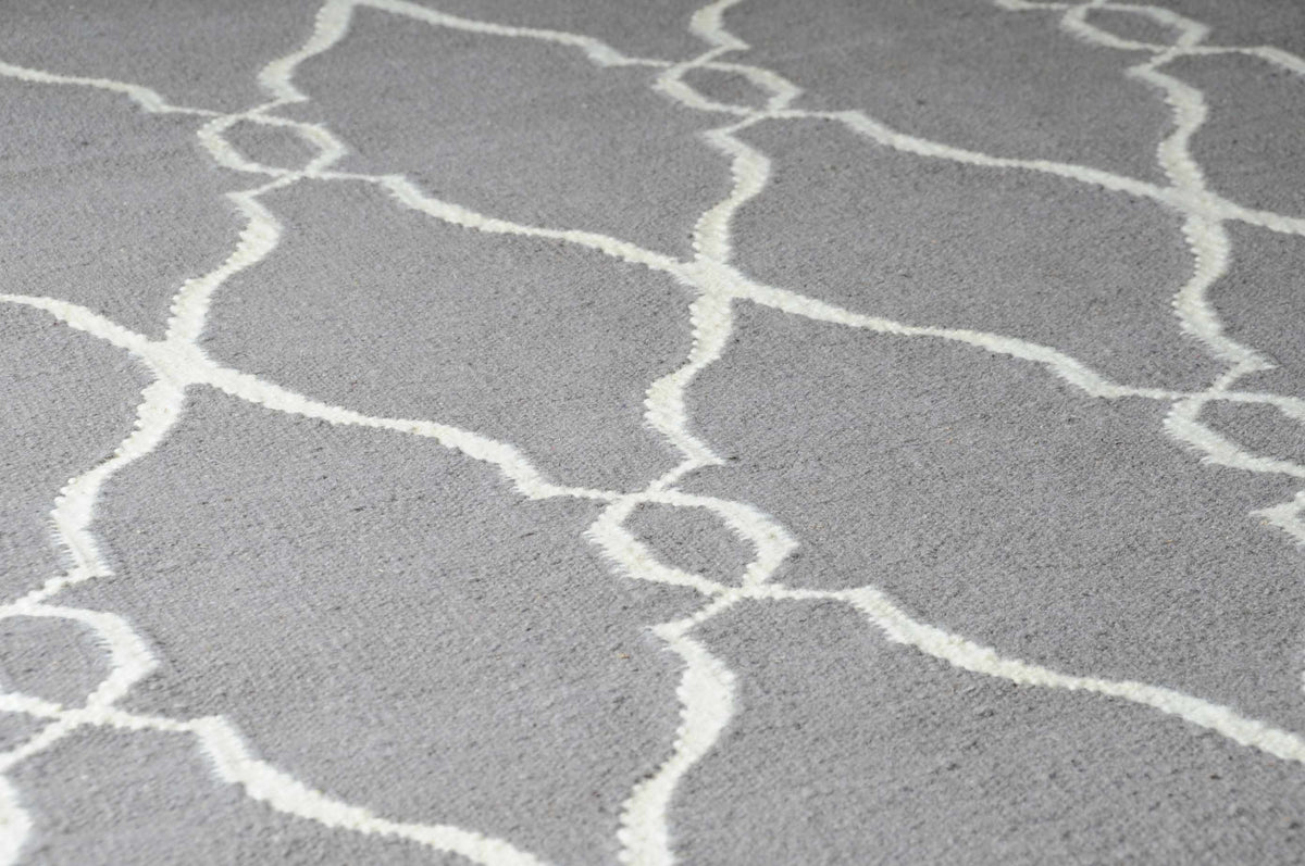 Lamy Beige Trellis Wool Rug - Clearance - Ornate Home