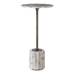 Lana Bronze/Brown Scalloped Marble Drink Table - Ornate Home