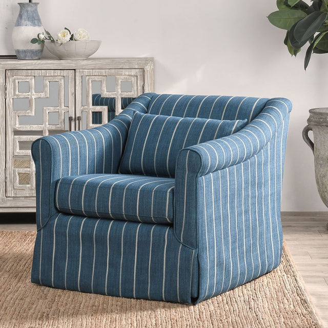 Lana Navy Blue Swivel Chair - Ornate Home