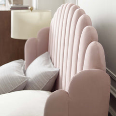 Lana Pink Performance Velvet Queen Wingback Platform Bed - Ornate Home