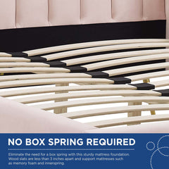 Lana Pink Performance Velvet Queen Wingback Platform Bed - Ornate Home