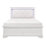 Lana White Queen Panel Bed w/ LED Light HB - Ornate Home