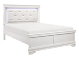 Lana White Queen Panel Bed w/ LED Light HB - Ornate Home