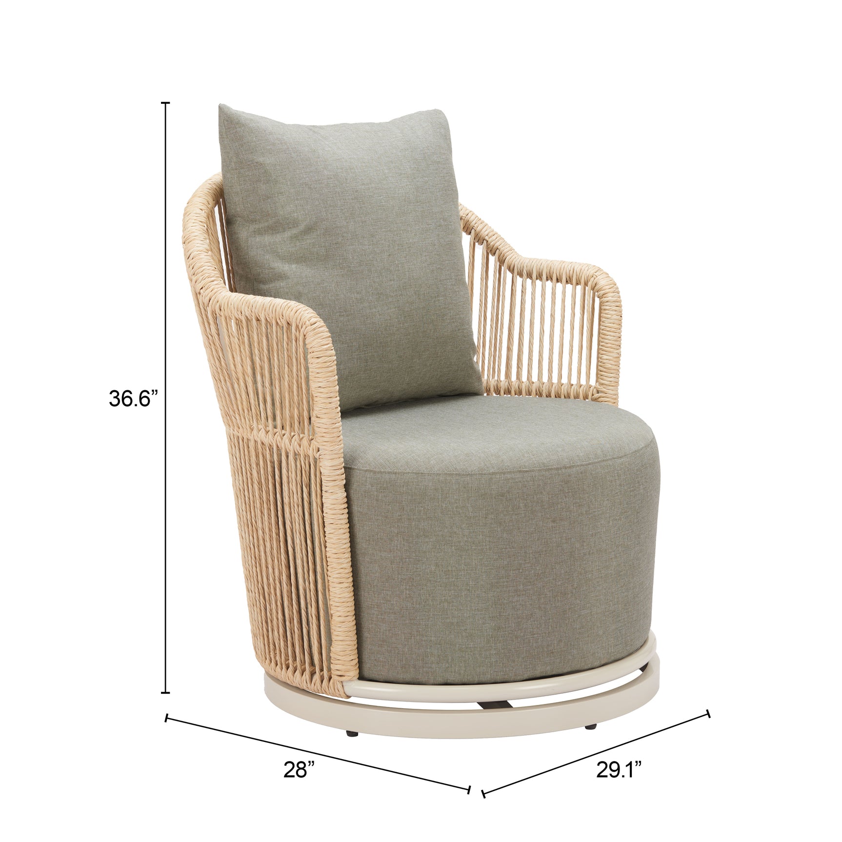 Lanai Multicolor Swivel Chair - Ornate Home