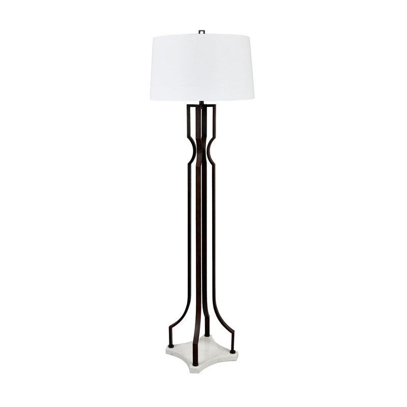 Lancaster Dark Bronze/White Floor Lamp - Ornate Home