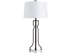 Lancaster Dark Bronze/White Table Lamp - Ornate Home