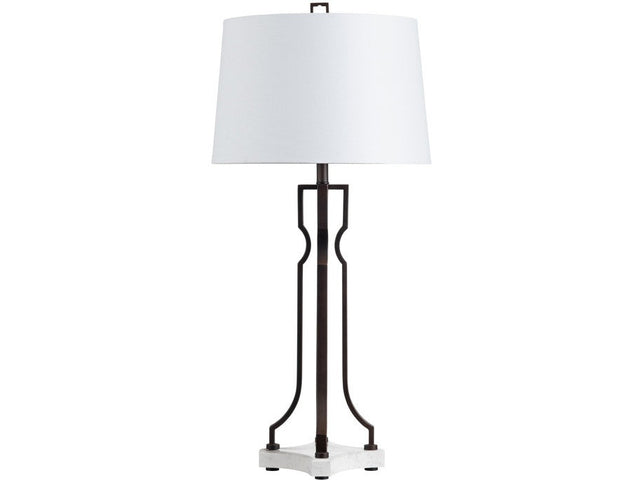 Lancaster Dark Bronze/White Table Lamp - Ornate Home