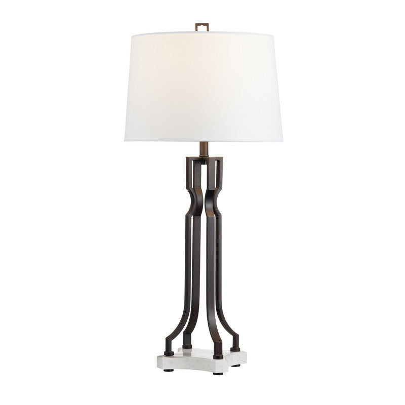 Lancaster Dark Bronze/White Table Lamp - Ornate Home