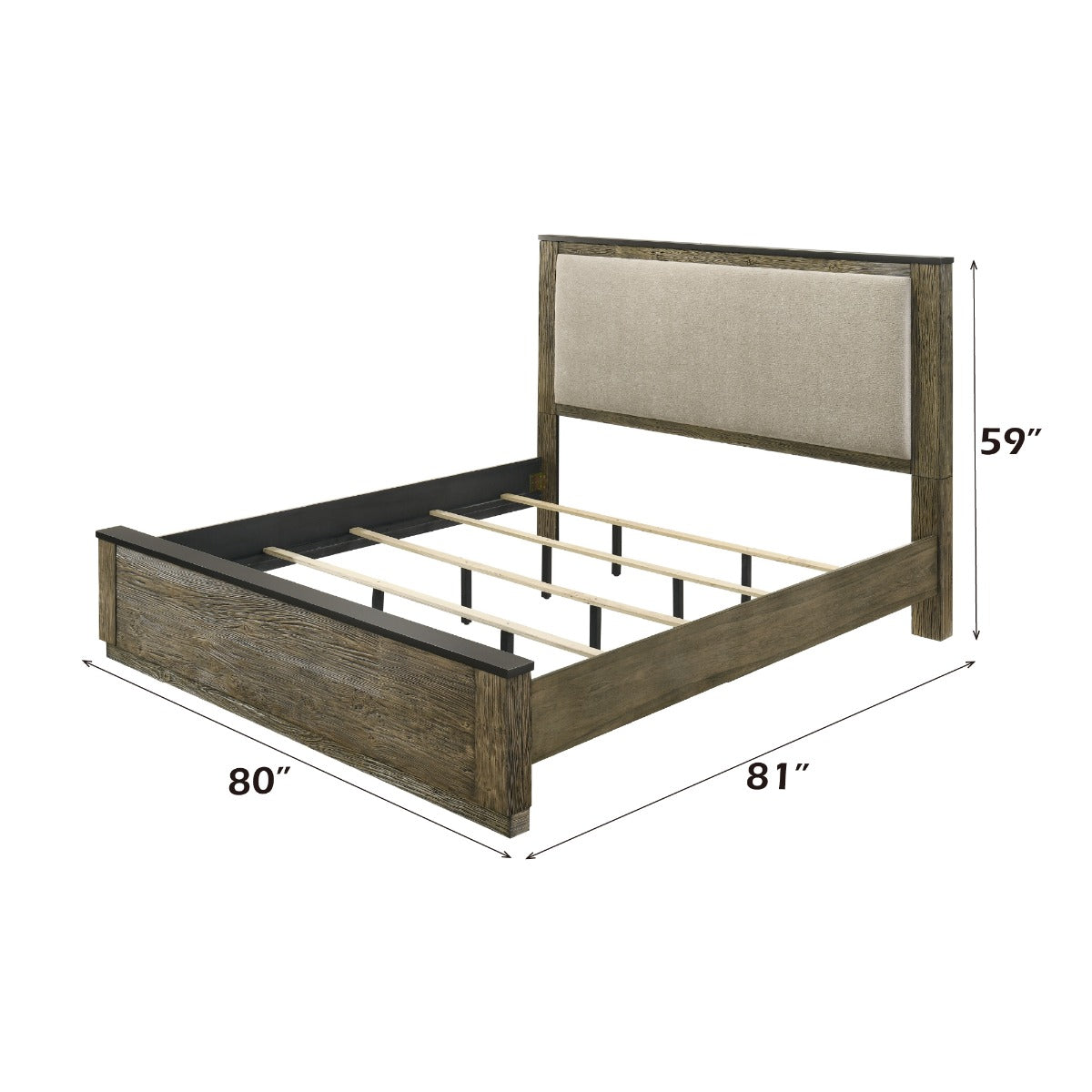 Lance Beige/Distressed Oak Eastern King Bed - Ornate Home