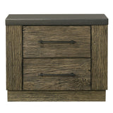 Lance Distressed Oak Nightstand - Ornate Home