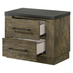 Lance Distressed Oak Nightstand - Ornate Home