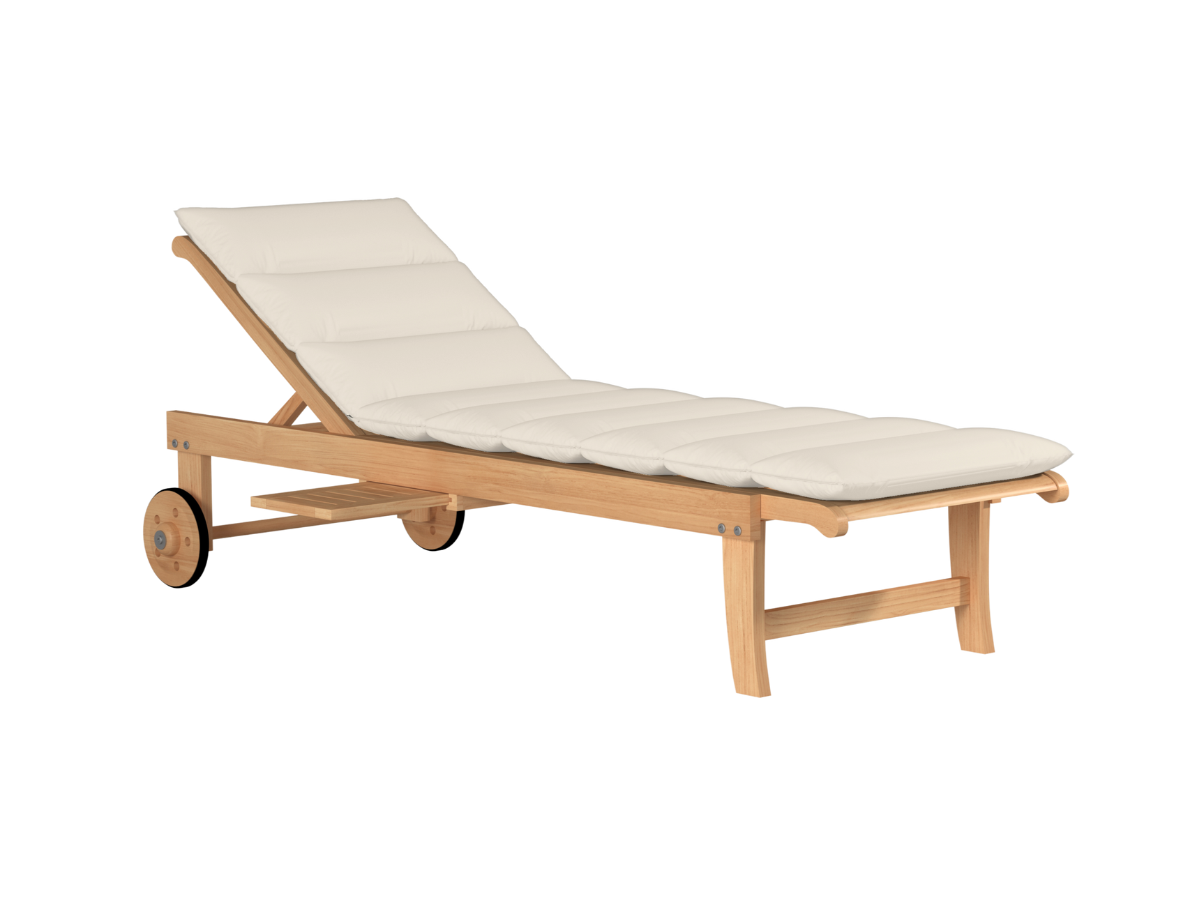 Lance Teak Canvas Outdoor Reclining Sunlounger with Sunbrella® Cushion and Slide-out Tray - Ornate Home