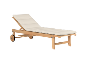 Lance Teak Canvas Outdoor Reclining Sunlounger with Sunbrella® Cushion and Slide-out Tray - Ornate Home