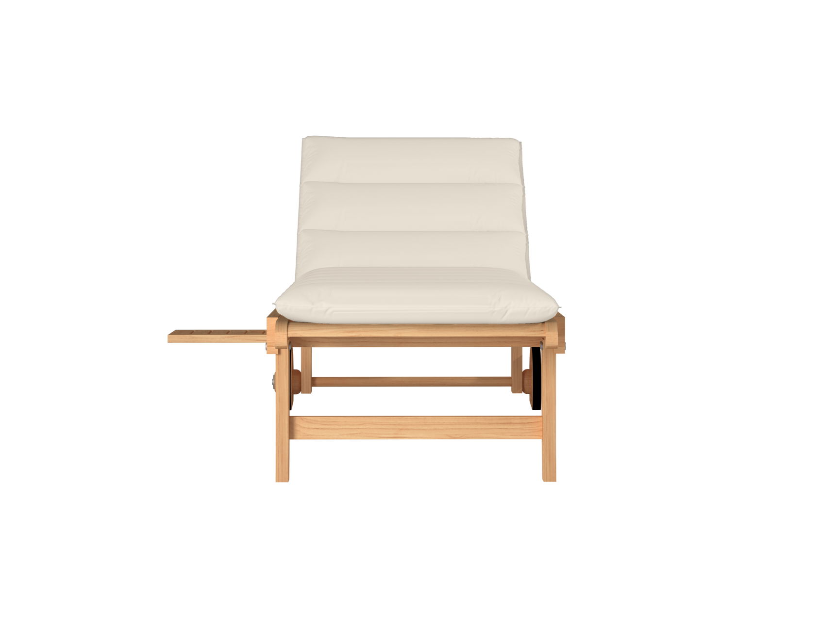 Lance Teak Canvas Outdoor Reclining Sunlounger with Sunbrella® Cushion and Slide-out Tray - Ornate Home