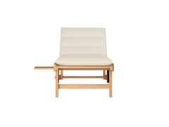 Lance Teak Canvas Outdoor Reclining Sunlounger with Sunbrella® Cushion and Slide-out Tray - Ornate Home