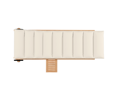 Lance Teak Canvas Outdoor Reclining Sunlounger with Sunbrella® Cushion and Slide-out Tray - Ornate Home