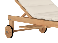 Lance Teak Canvas Outdoor Reclining Sunlounger with Sunbrella® Cushion and Slide-out Tray - Ornate Home