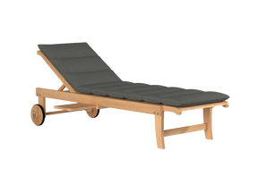 Lance Teak Charcoal Outdoor Reclining Sunlounger with Sunbrella® Cushion and Slide-out Tray - Ornate Home