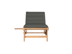 Lance Teak Charcoal Outdoor Reclining Sunlounger with Sunbrella® Cushion and Slide-out Tray - Ornate Home