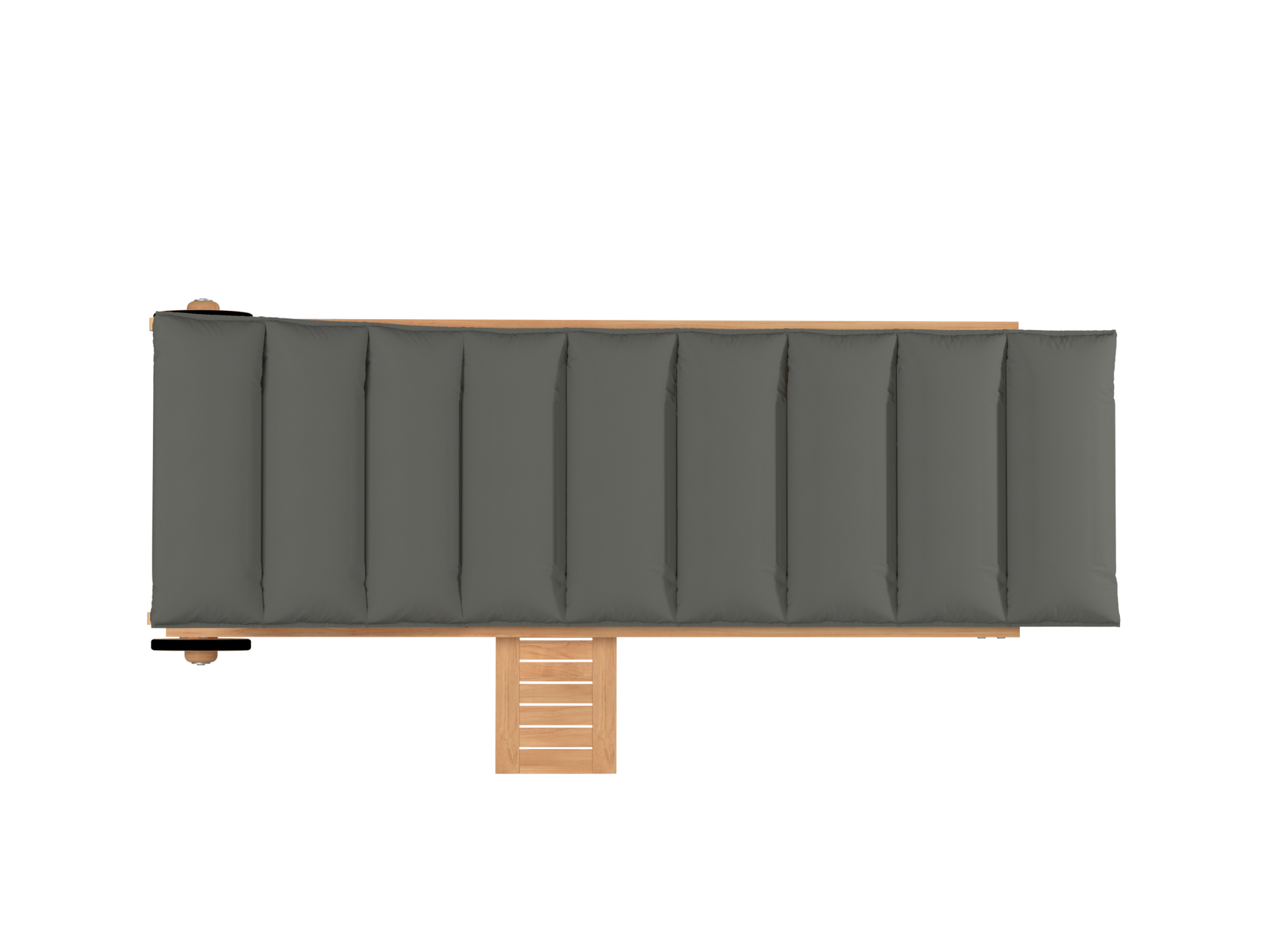 Lance Teak Charcoal Outdoor Reclining Sunlounger with Sunbrella® Cushion and Slide-out Tray - Ornate Home